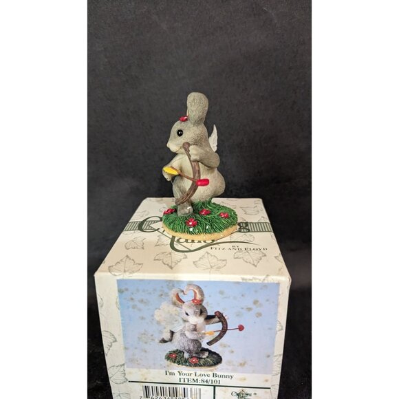 Charming Tails "Im Your Love Bunny" Fitz & Floyd Figurine Cupid Rabbit 3" - Picture 6 of 10